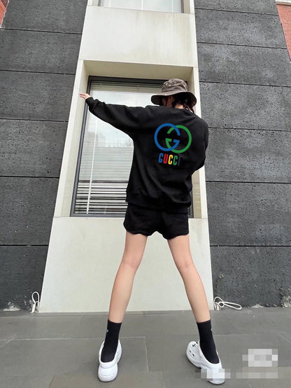 Sweat-shirt Gucci à logo G entrelacé - Noir