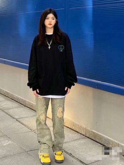 Sweat-shirt Gucci à logo G entrelacé - Noir