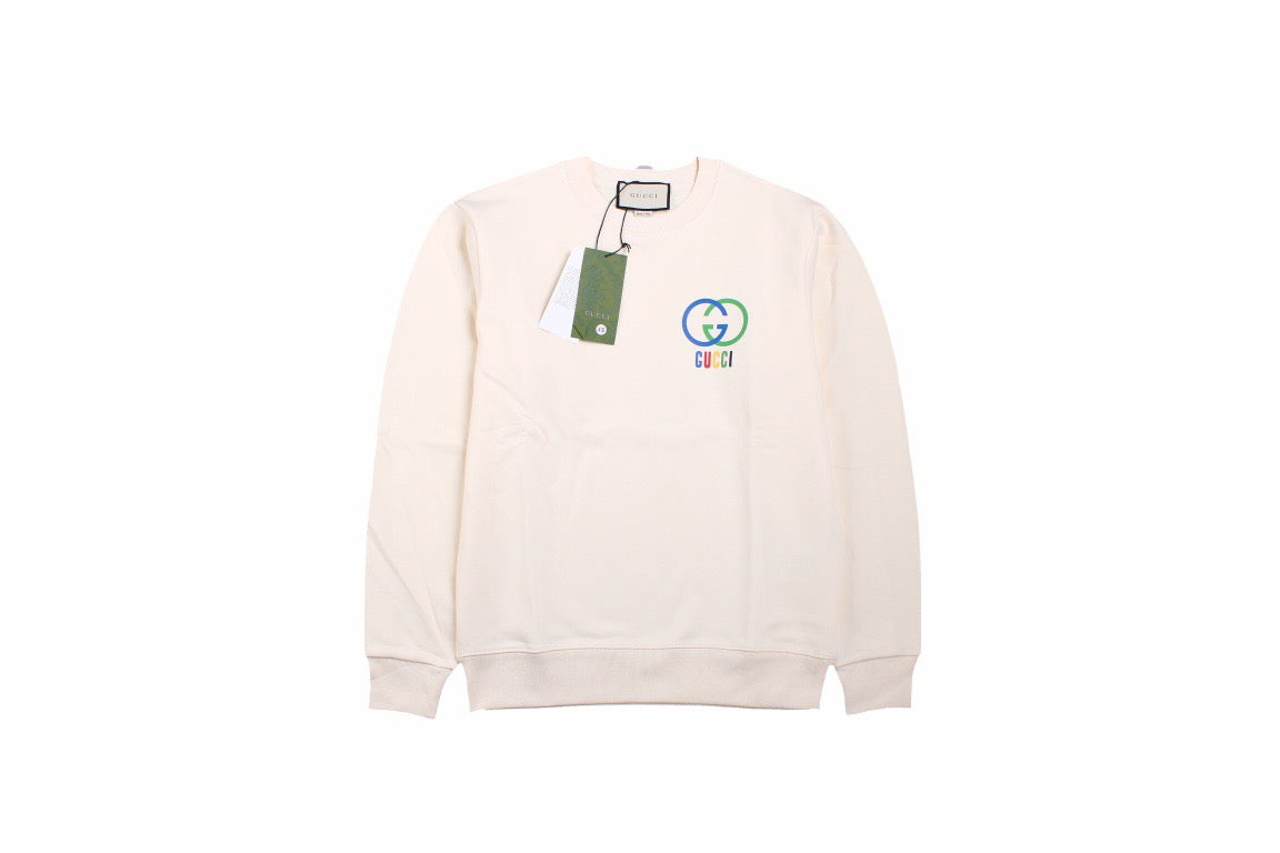 Sweat-shirt Gucci à logo G entrelacé - Crème