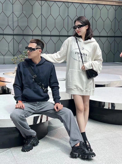 Sweat à capuche noir Prada Milano