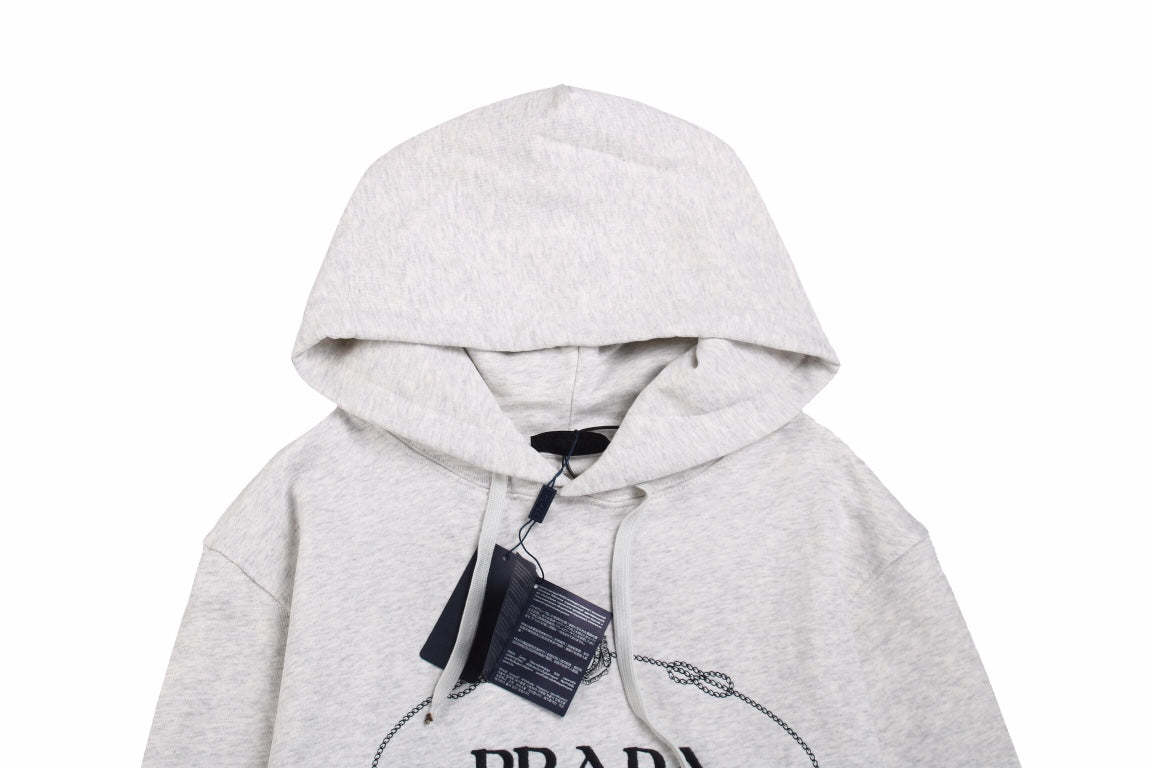 Sweat à capuche gris Prada Milano