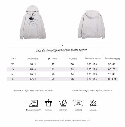 Sweat à capuche gris Prada Milano