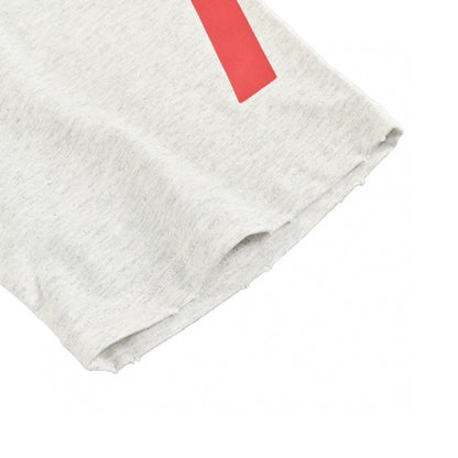 T-shirt graphique Balenciaga à logo rouge (gris)