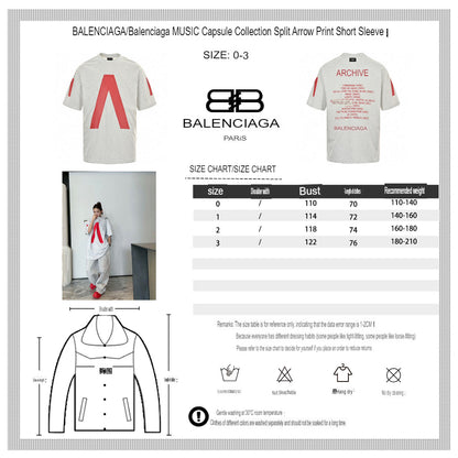 T-shirt graphique Balenciaga à logo rouge (gris)