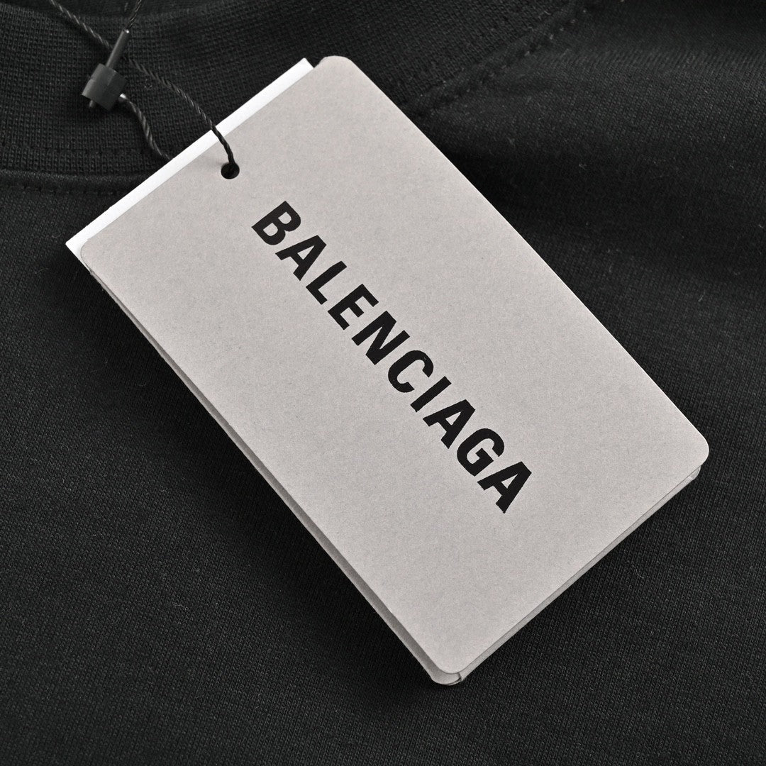 T-shirt graphique Balenciaga blanc à logo (noir)