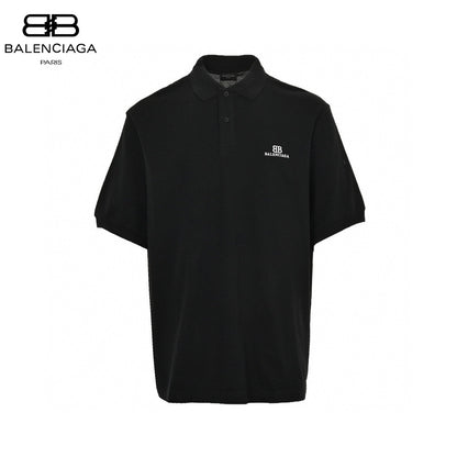 Polo noir Balenciaga à logo BB