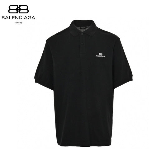 Polo noir Balenciaga à logo BB