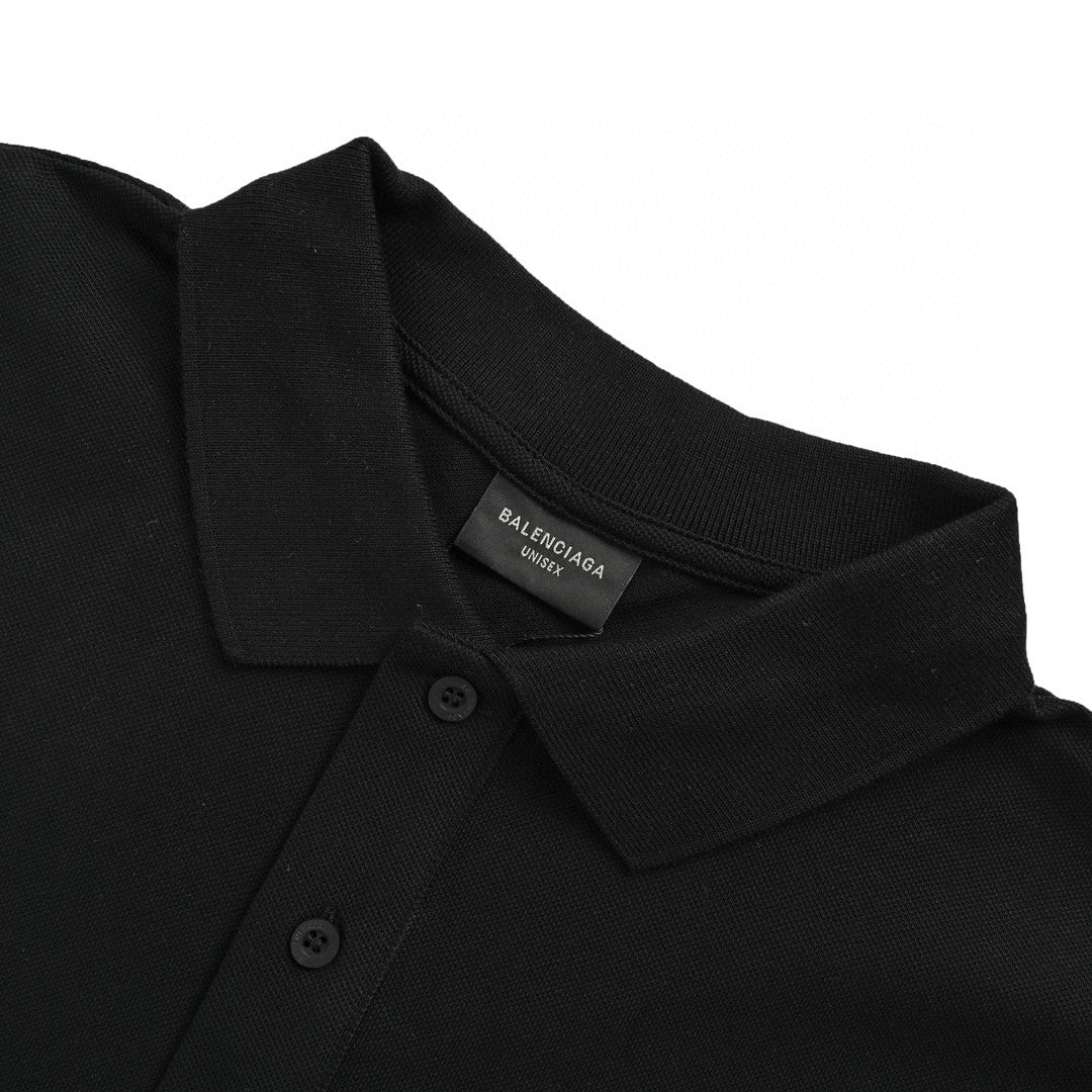 Polo noir Balenciaga à logo BB