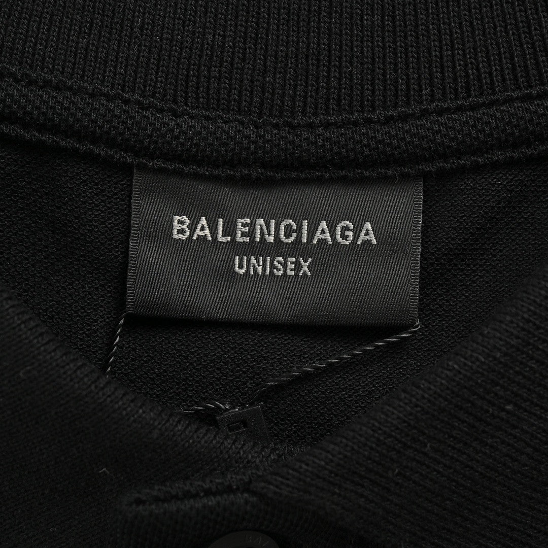Polo noir Balenciaga à logo BB