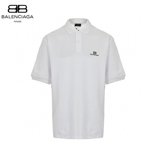 Polo blanc Balenciaga à logo BB