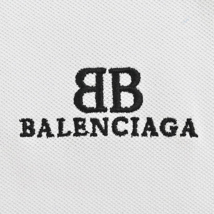 Polo blanc Balenciaga à logo BB