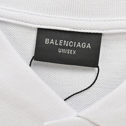 Polo blanc Balenciaga à logo BB