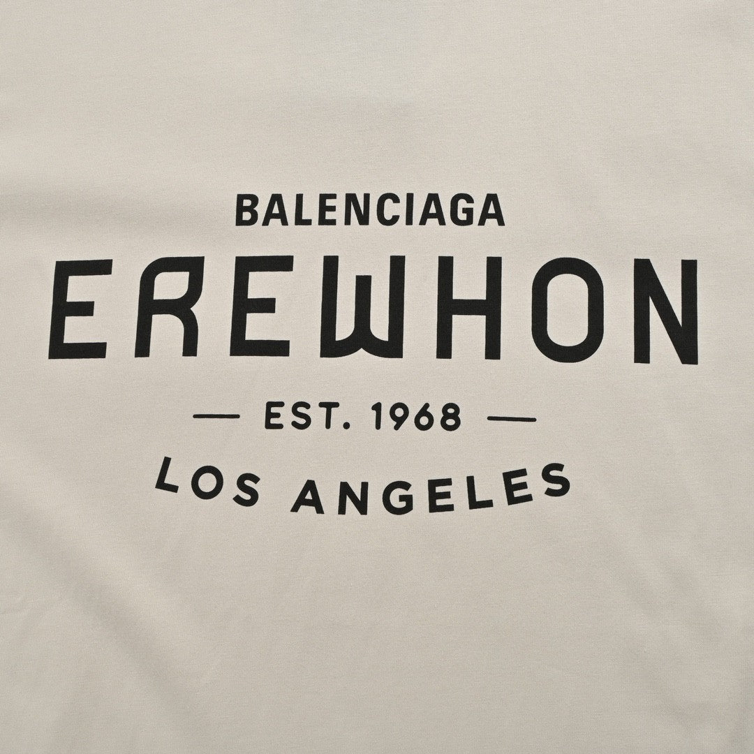 T-shirt beige Balenciaga avec motif EREWHON