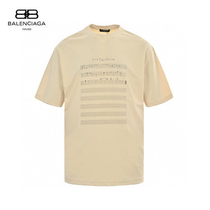 T-shirt beige Balenciaga à notes de musique