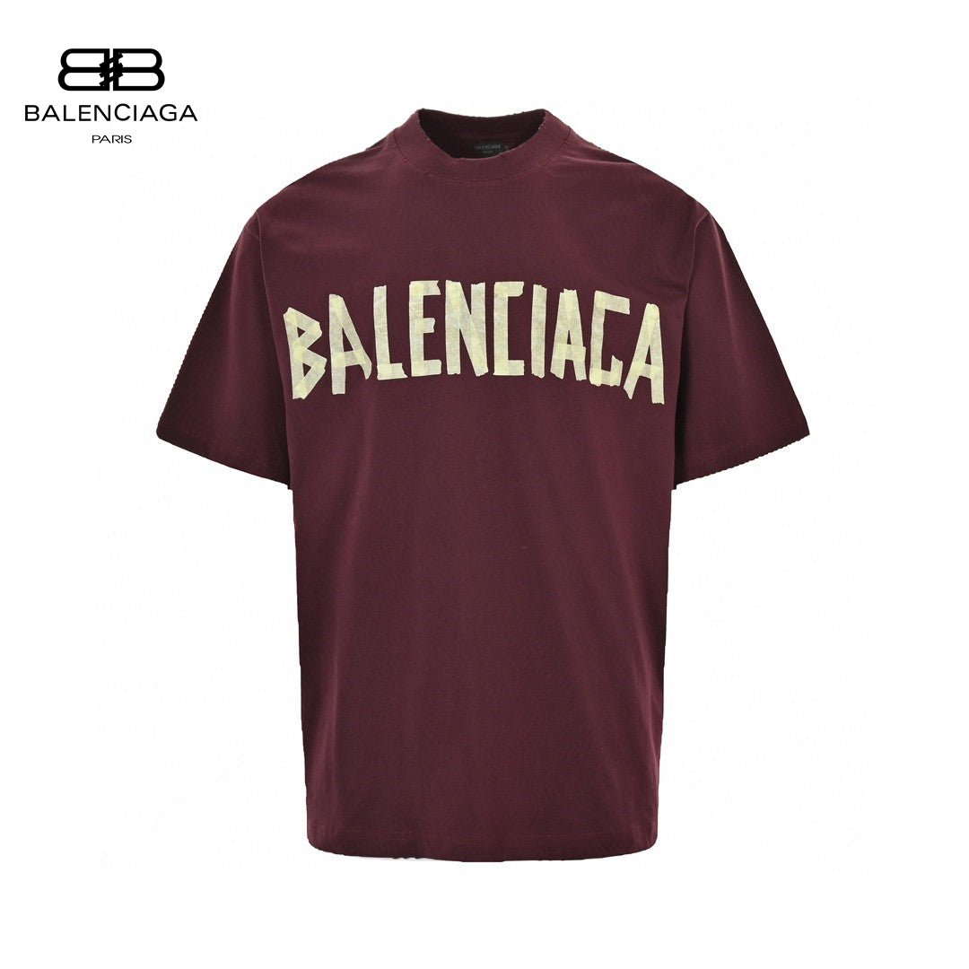 T-shirt Balenciaga bordeaux à logo