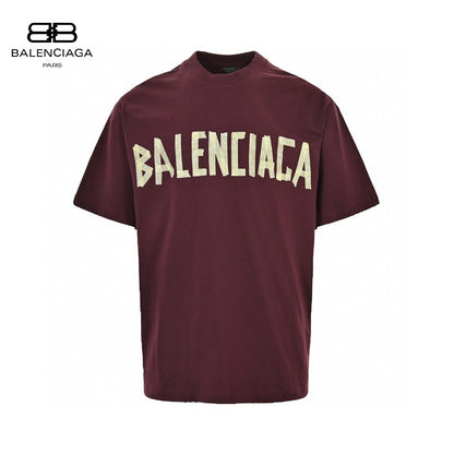 T-shirt Balenciaga bordeaux à logo