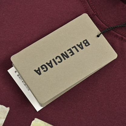 T-shirt Balenciaga bordeaux à logo