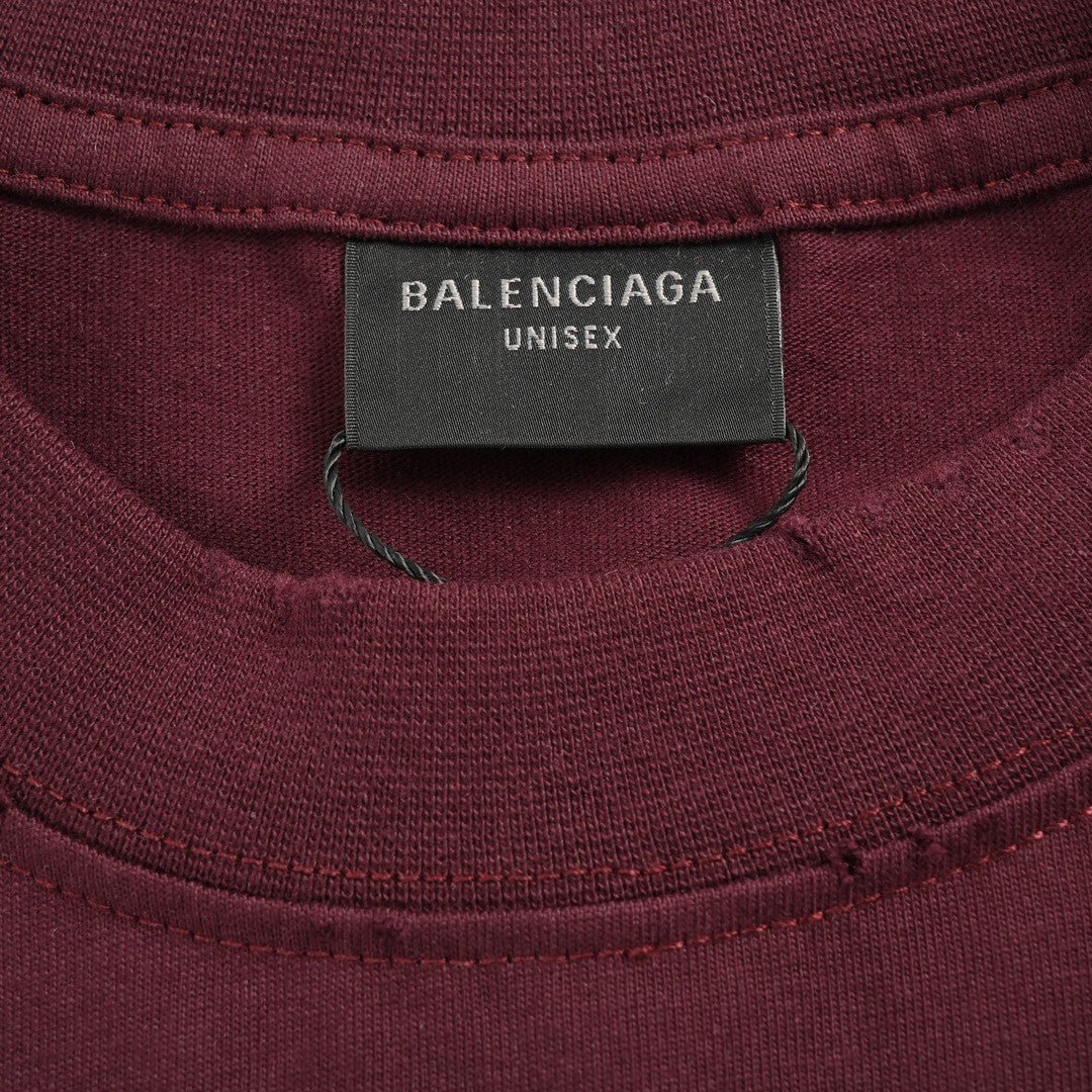 T-shirt Balenciaga bordeaux à logo