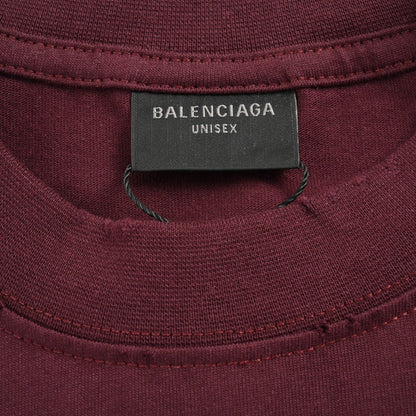 T-shirt Balenciaga bordeaux à logo