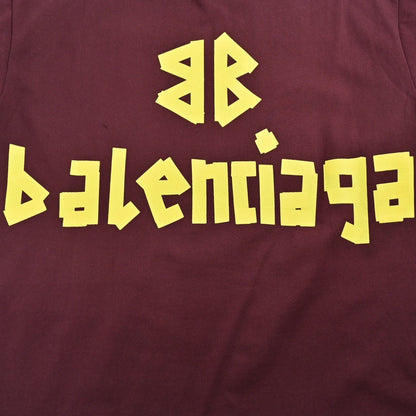 T-shirt Balenciaga bordeaux à logo