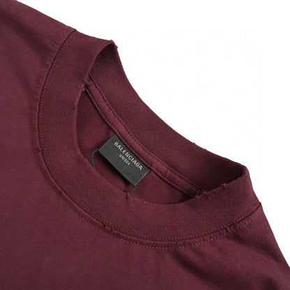 T-shirt Balenciaga bordeaux à logo