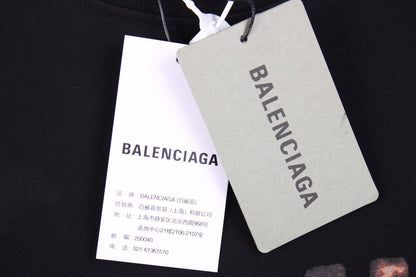 T-shirt Balenciaga à logo BB vieilli