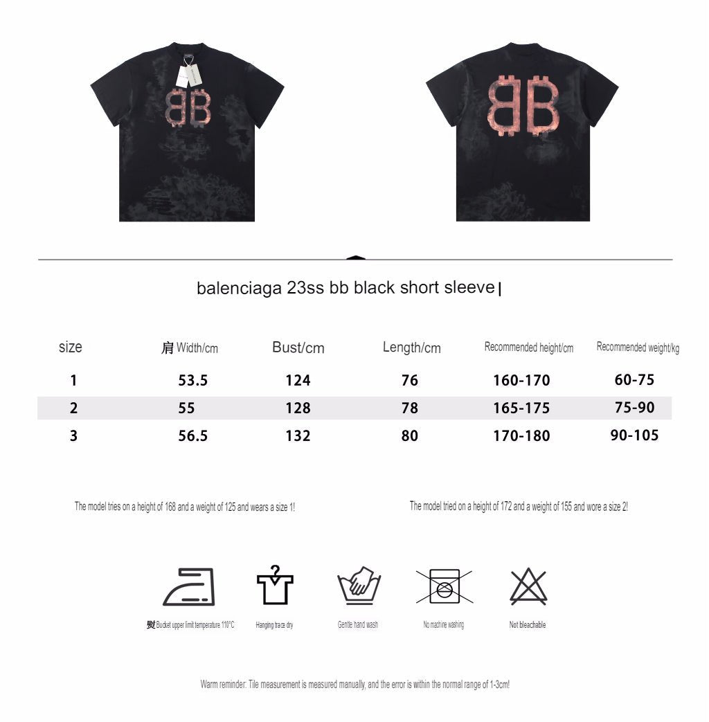 T-shirt Balenciaga à logo BB vieilli