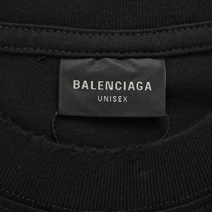 T-shirt Balenciaga à logo vieilli noir