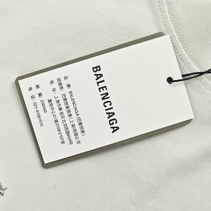 T-shirt Balenciaga blanc à logo vieilli