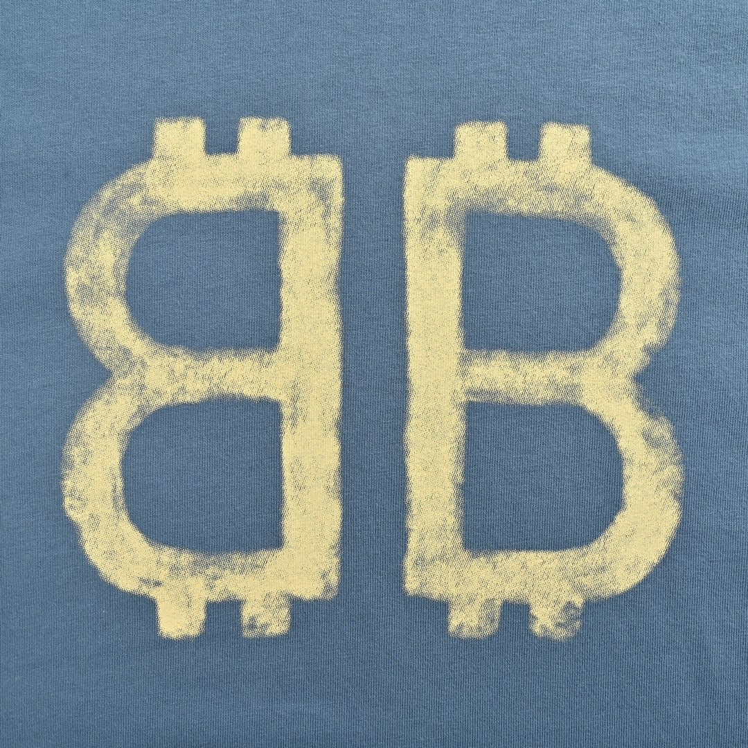 T-shirt Balenciaga Double B Bitcoin (Bleu)