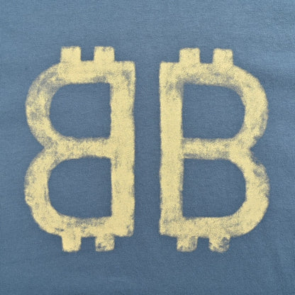 T-shirt Balenciaga Double B Bitcoin (Bleu)