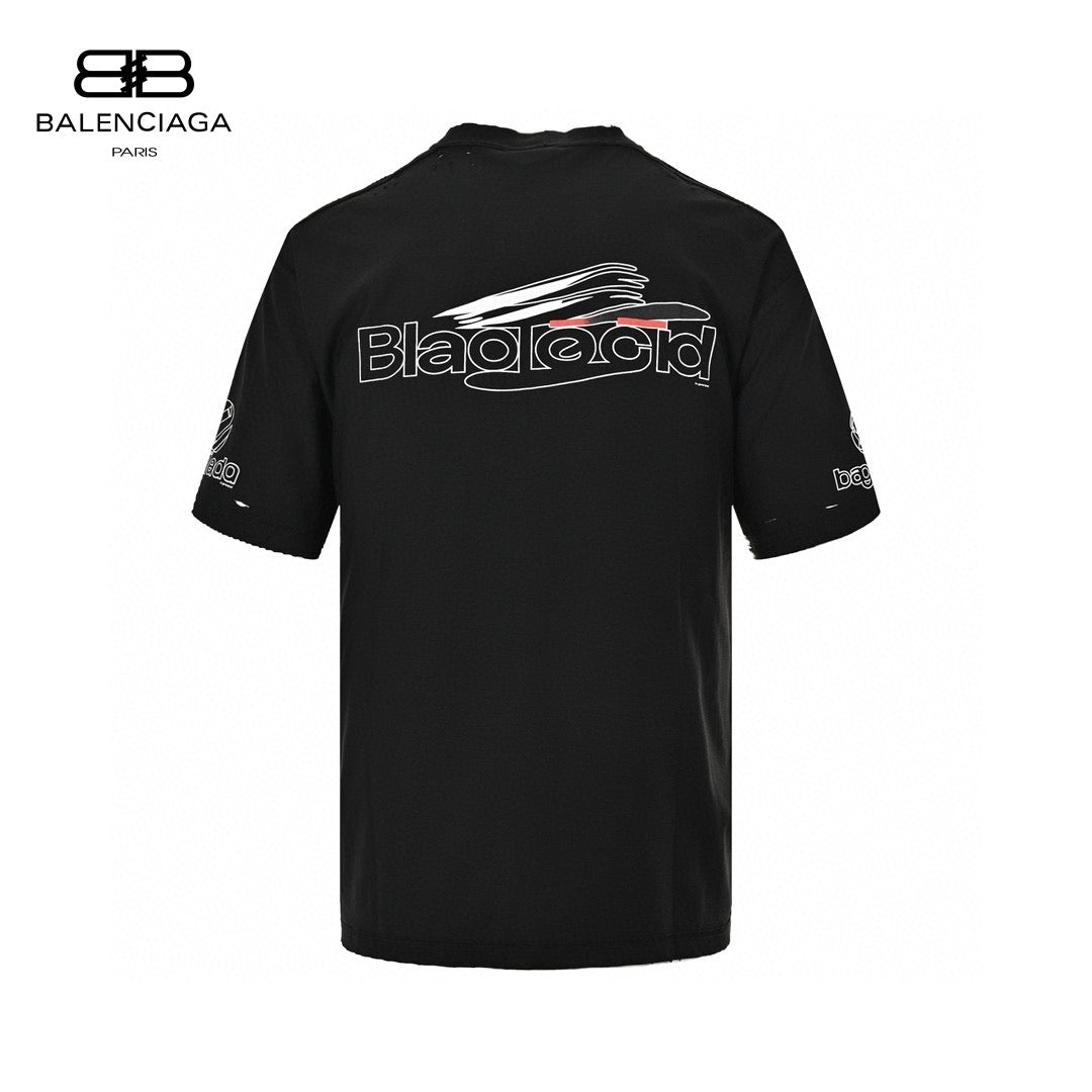 T-shirt noir graphique Balenciaga