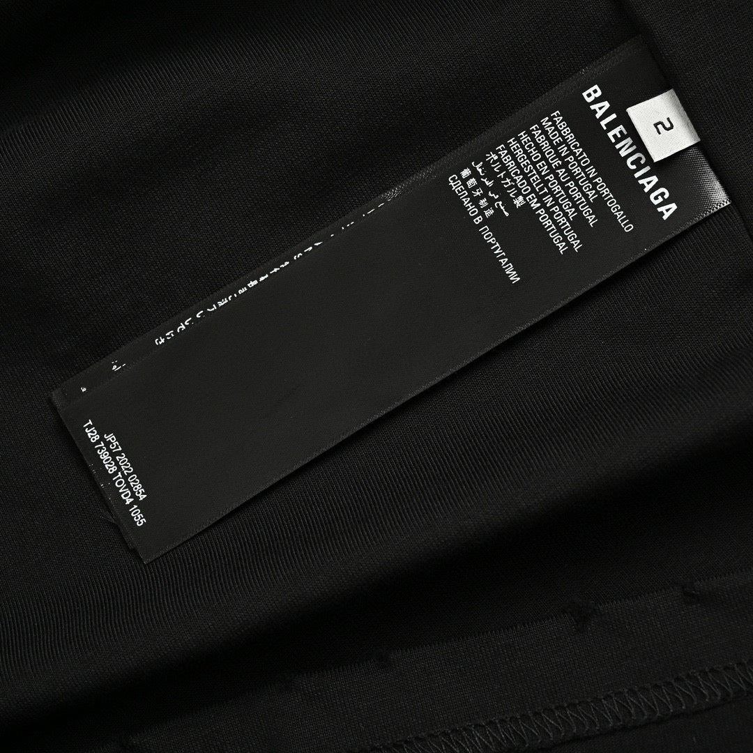T-shirt noir graphique Balenciaga