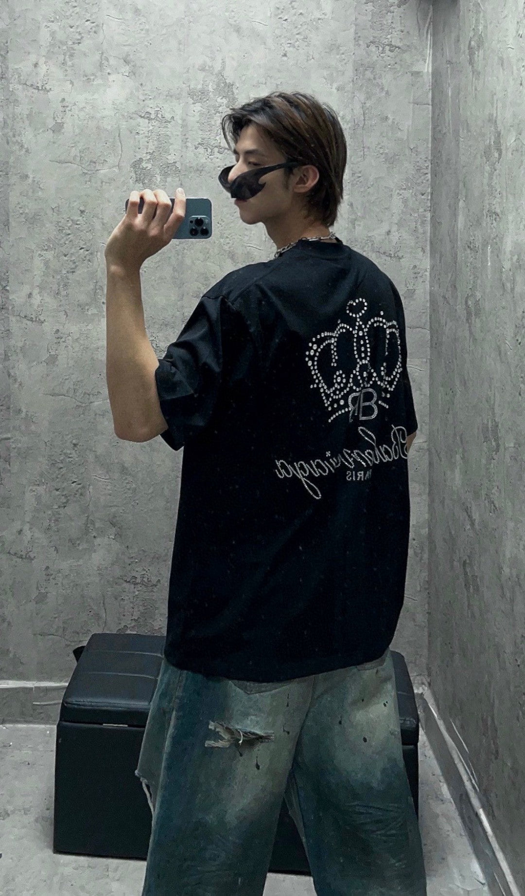 T-shirt noir uni Balenciaga