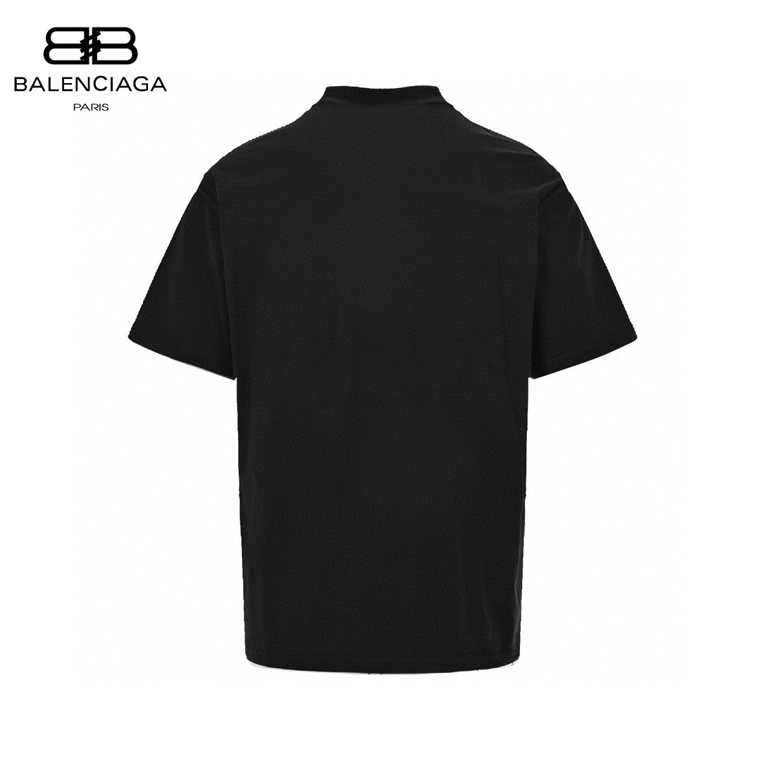 T-shirt noir Balenciaga à logo réfléchissant