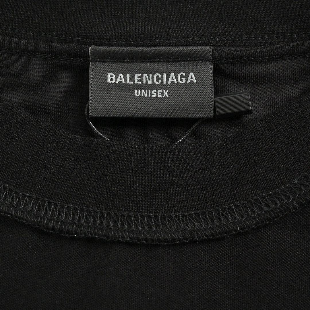 T-shirt noir Balenciaga à logo réfléchissant