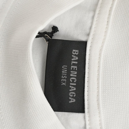 T-shirt blanc Balenciaga avec étiquette détaillée
