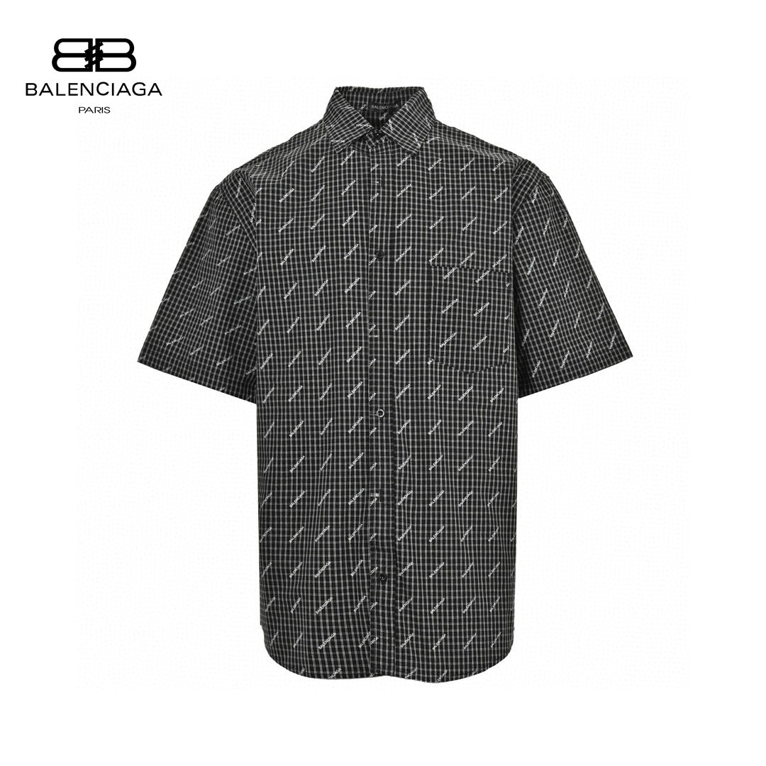 Chemise à carreaux Balenciaga à logo intégral