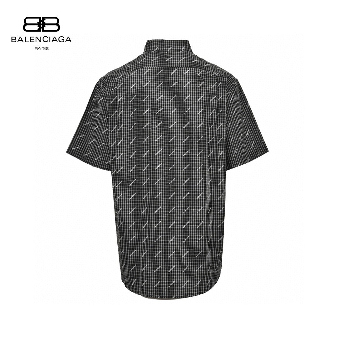 Chemise à carreaux Balenciaga à logo intégral