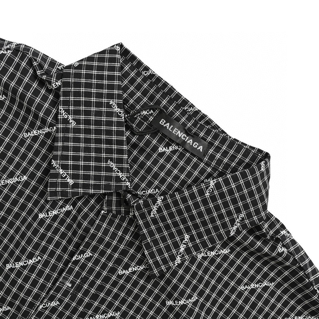 Chemise à carreaux Balenciaga à logo intégral
