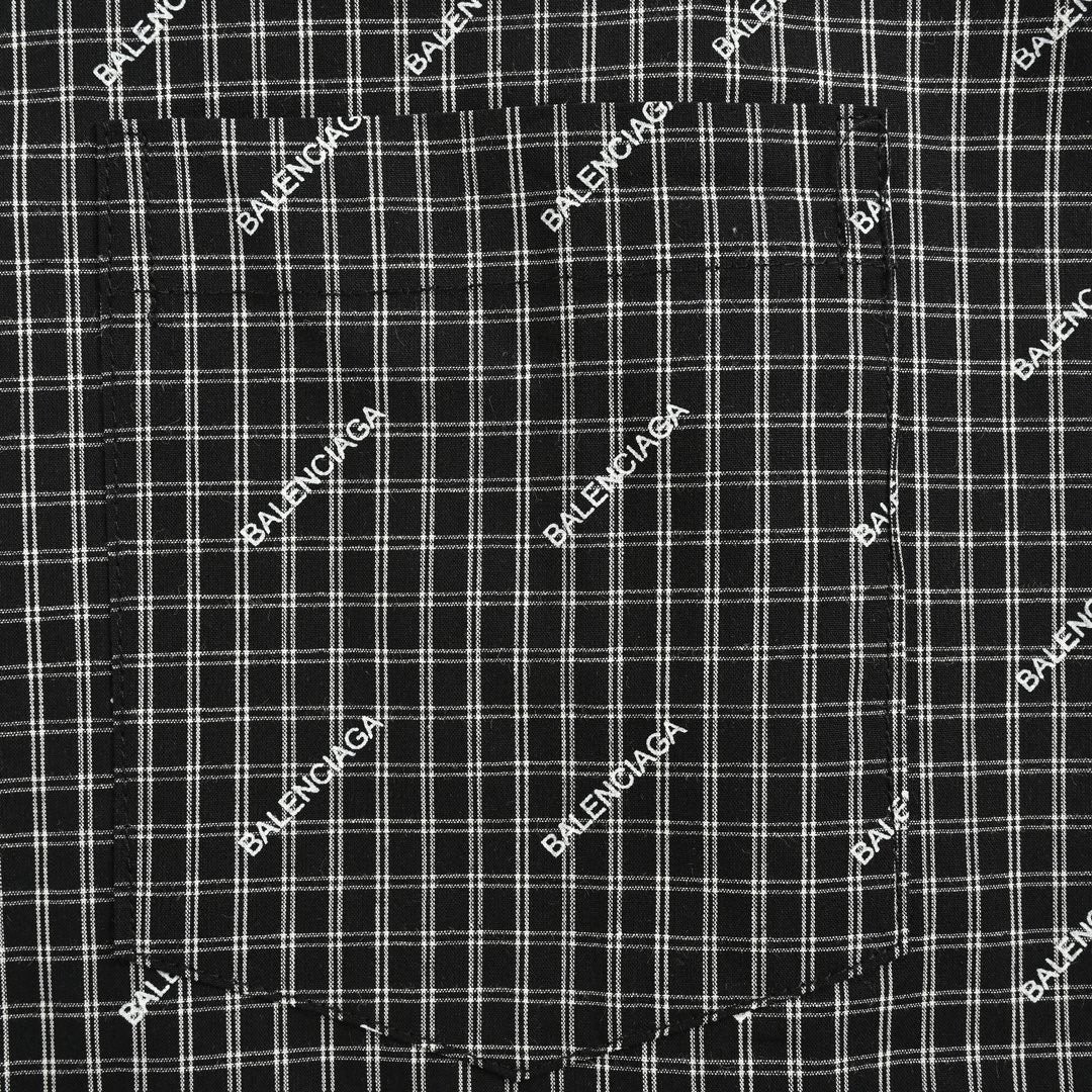 Chemise à carreaux Balenciaga à logo intégral