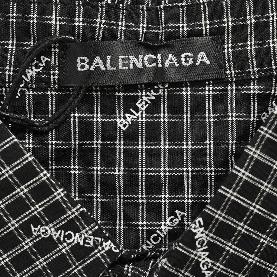Chemise à carreaux Balenciaga à logo intégral