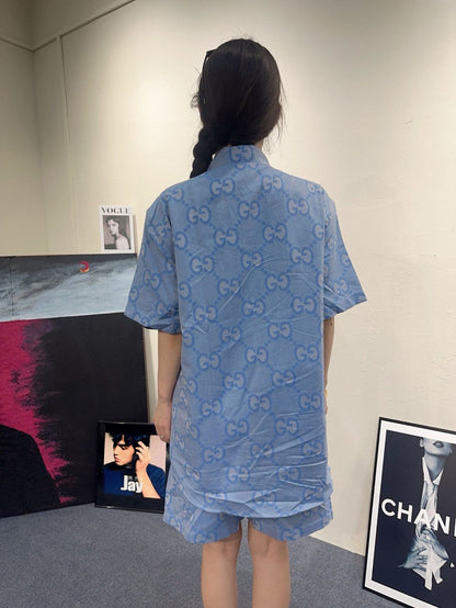 Chemise en jean Gucci à logo intégral