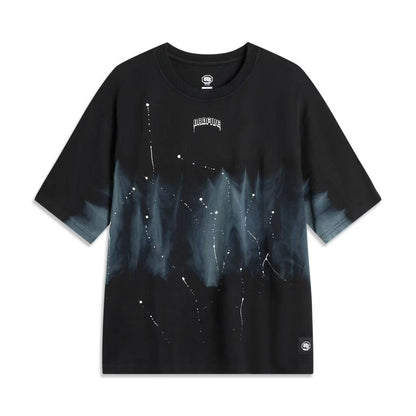 T-shirt noir à rayures dégradées Balenciaga