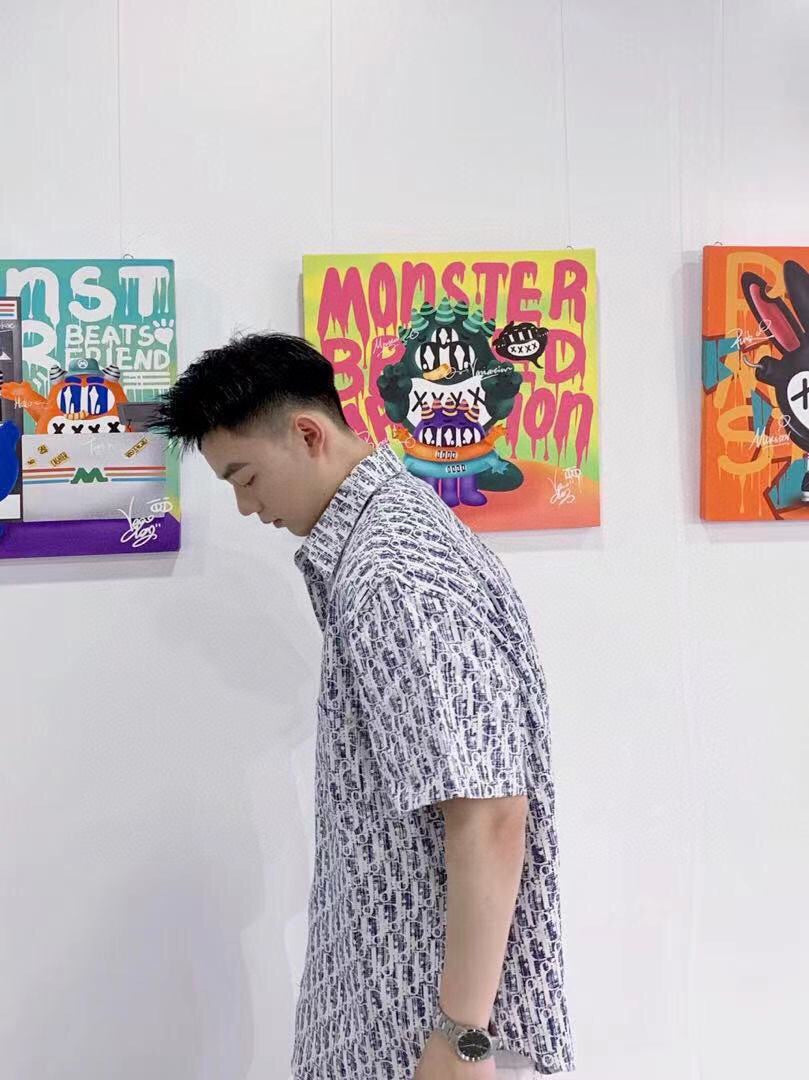 Chemise Dior Monogram (Bleu/Blanc)