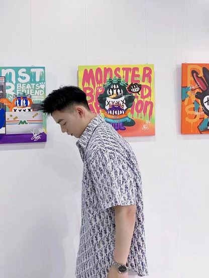 Chemise Dior Monogram (Bleu/Blanc)