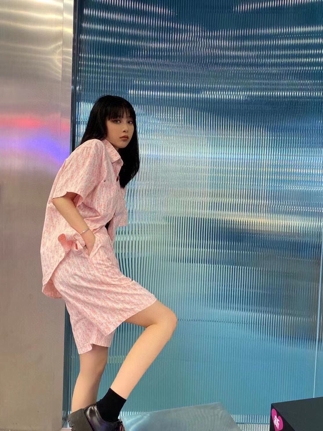 Chemise Dior Monogram (Rose/Blanc)