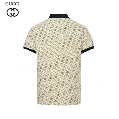 Polo Gucci beige et noir à motifs