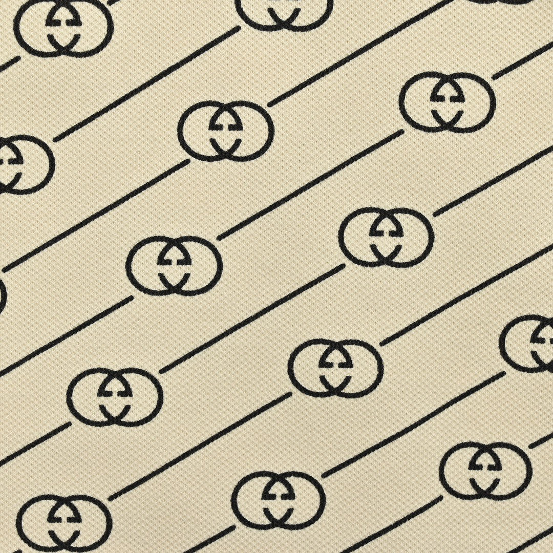 Polo Gucci beige et noir à motifs