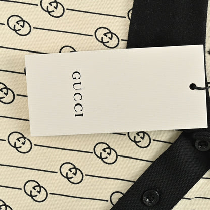 Polo Gucci beige et noir à motifs